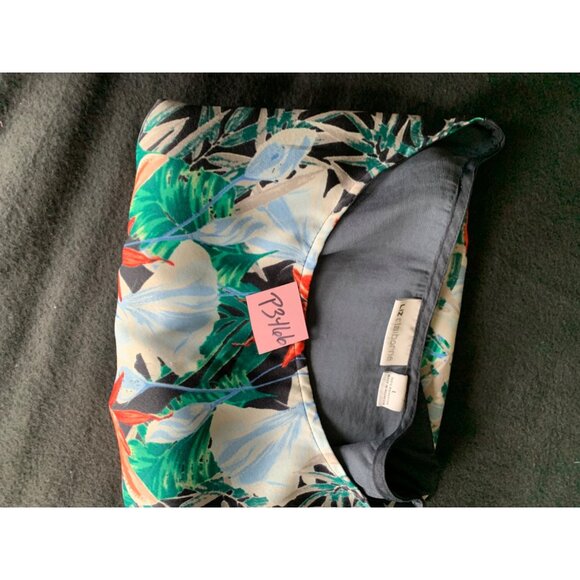 Liz Claiborne Black Floral Short Sleeve High-Low Blouse Womens Size Large - Picture 9 of 9